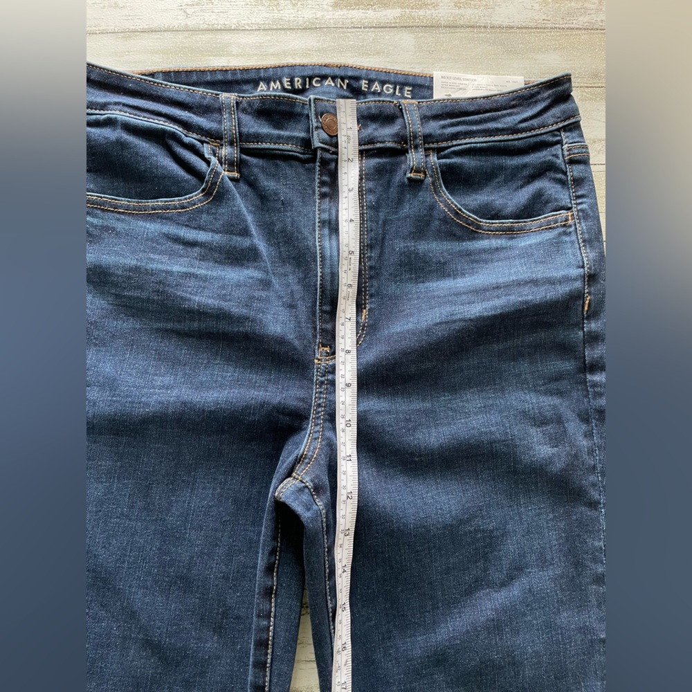 SOLD AE Next Level Super High-Waisted Dark Blue Jegging size 12 X-long - Picture 14 of 15